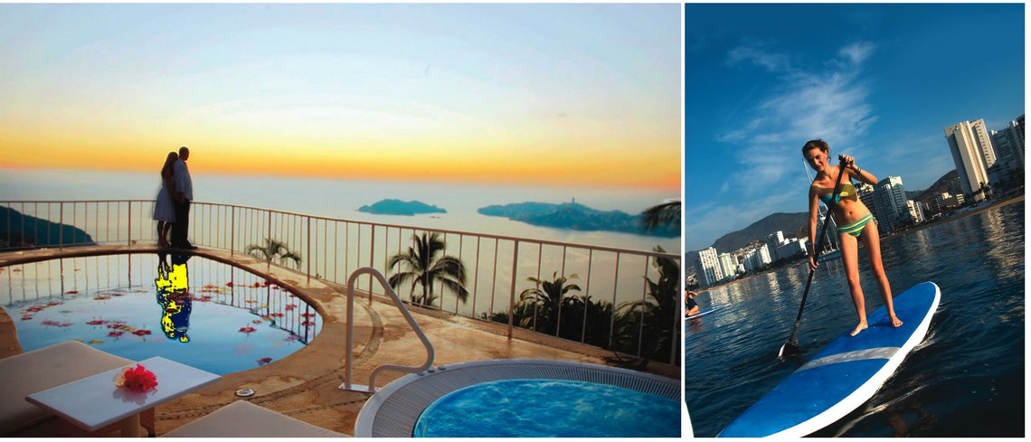 romantic holiday and water sports in Acapulco