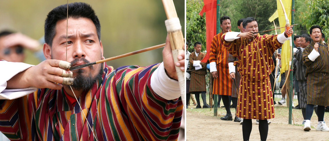 The national sport of Bhutan archery