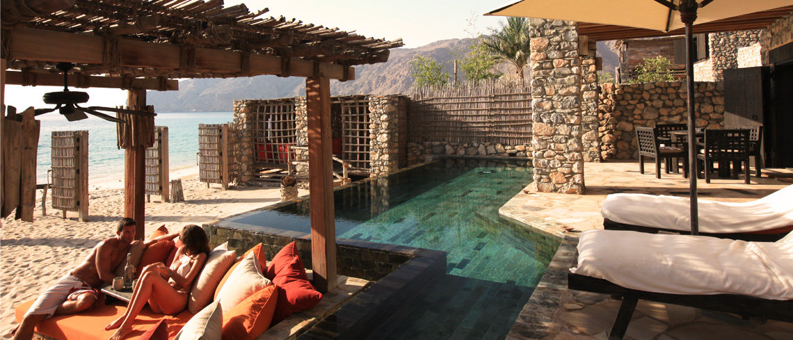 ocean view rooms in Six Senses Zighy bay in Oman