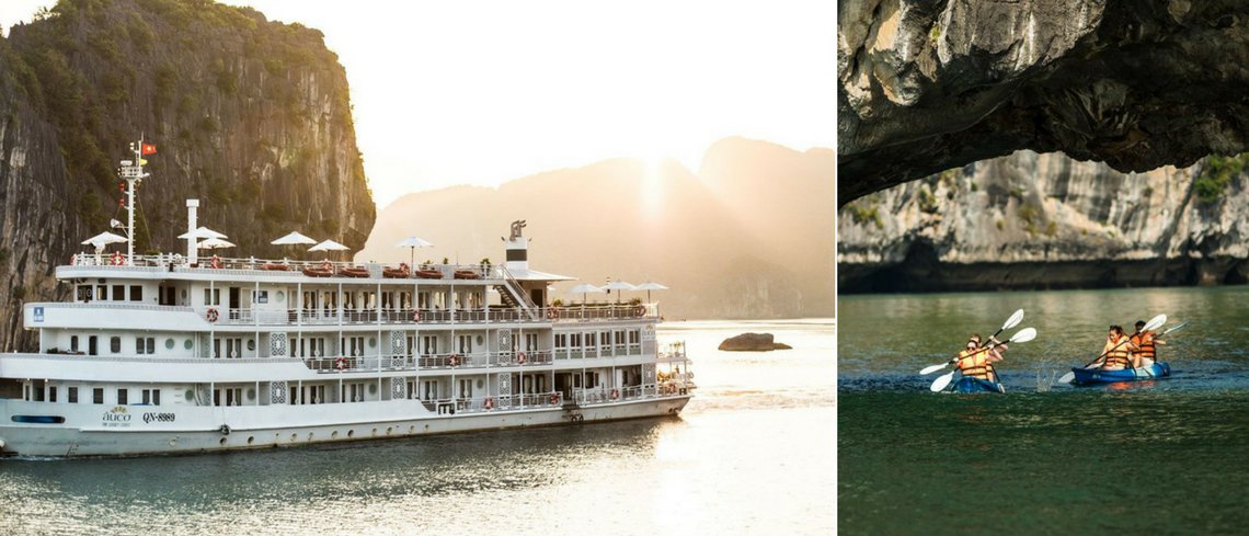 Cruising Au co junkboat on halong bay